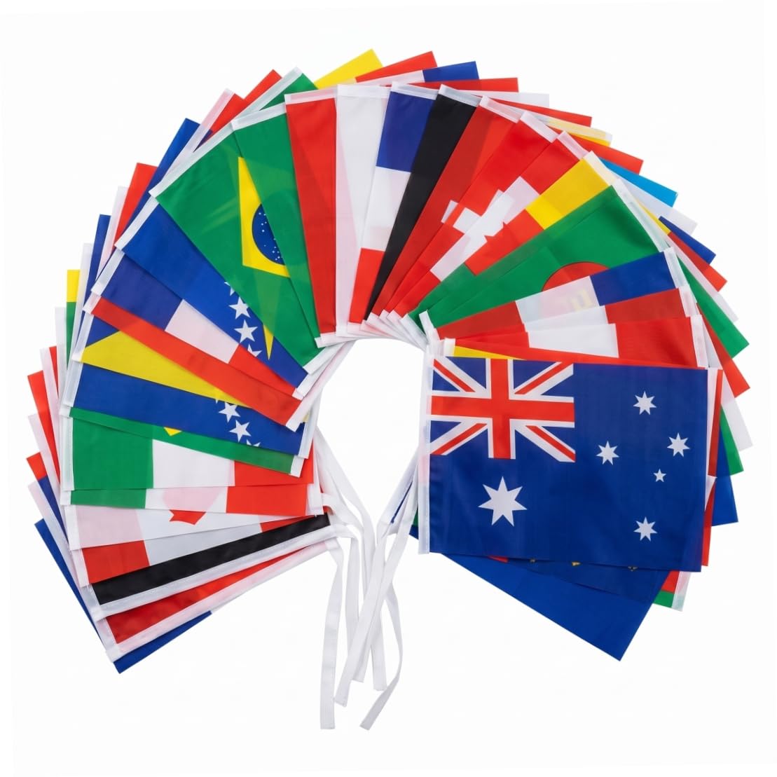Ngbbby Country Flags, 50 Country Flags Banner, World International Vibrant Polyester Mini Flag, 59ft Long, 7.87x11.02in Each