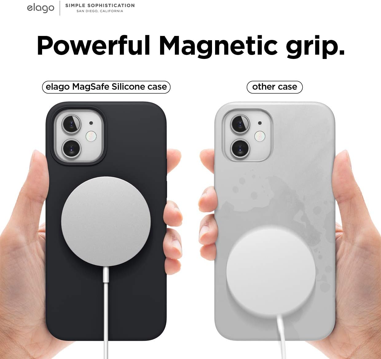 elago Magnetic Silicone Case Compatible with iPhone 12 Mini 5.4 Inch - Premium Liquid Silicone, Built-in Magnets, Compatible with All MagSafe Accessories (Black)