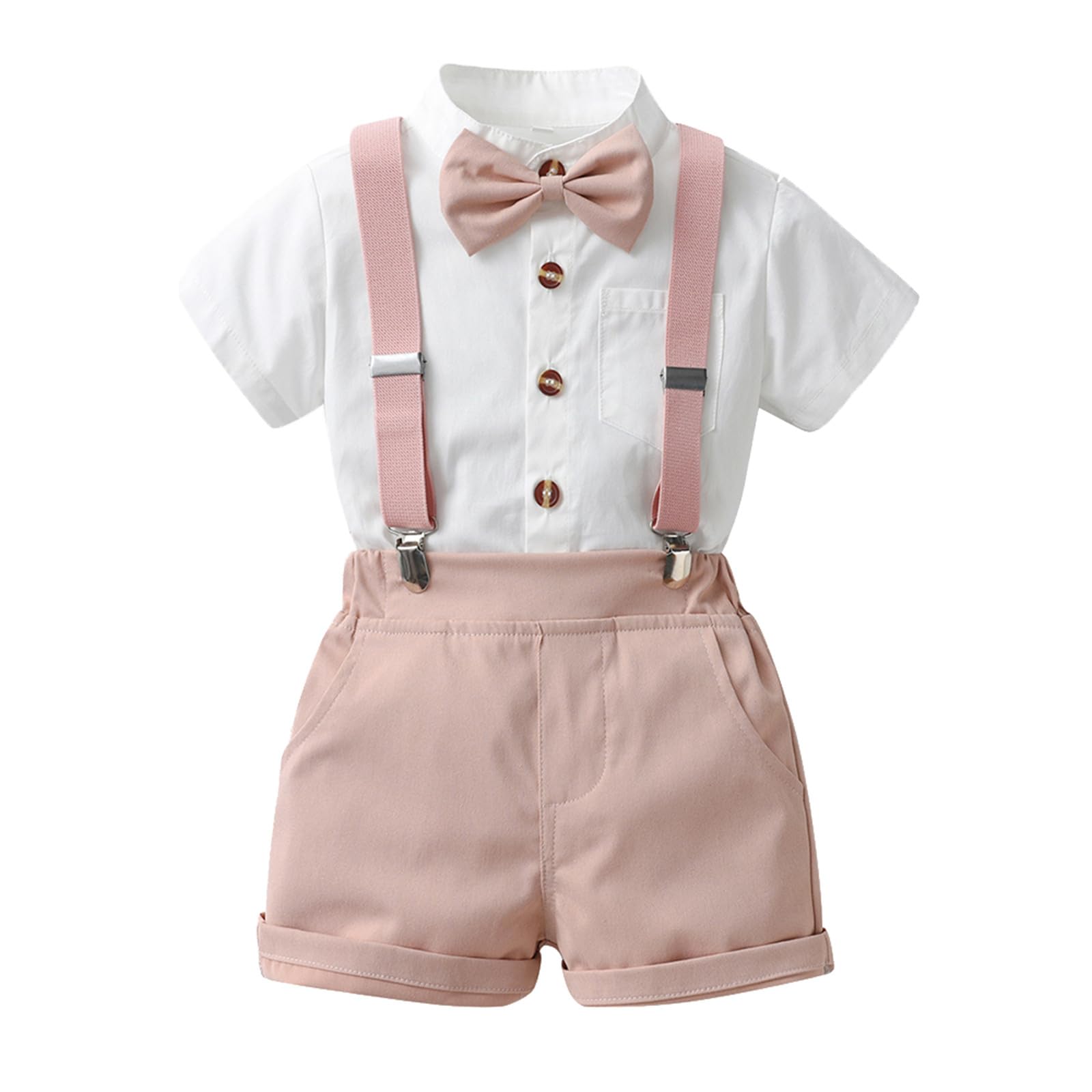 Maglietta con bretelle e shorts, set elegante e carino per bambino.