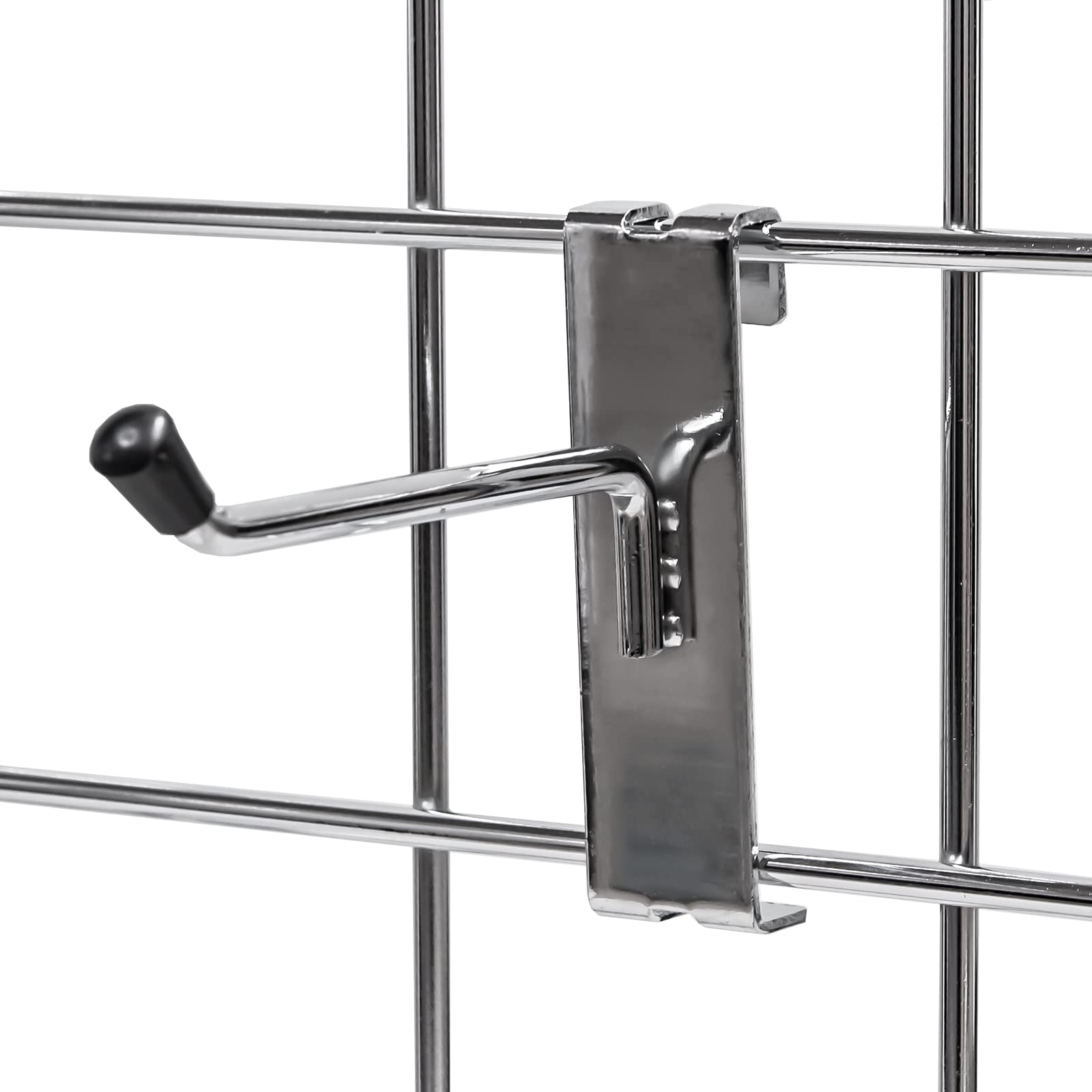 Display Stands Grid Panel 100MM Single Hooks X 10 Chrome NEW (J26)