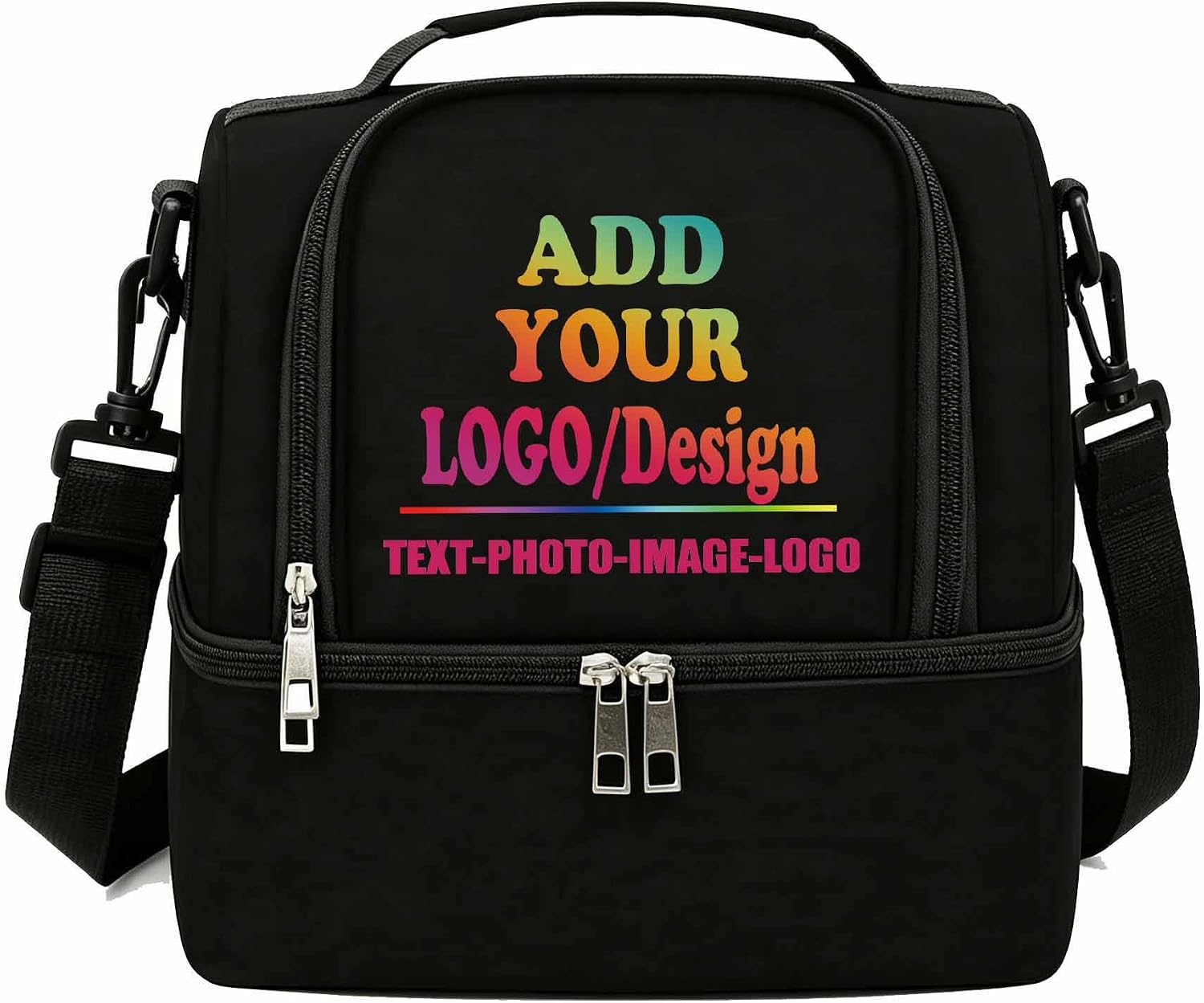 SMALL COLOR Custom Personalized Lunch Bag Insulated Cooler Bag with Logo Customized Cooler Tote for Women Men (Red)