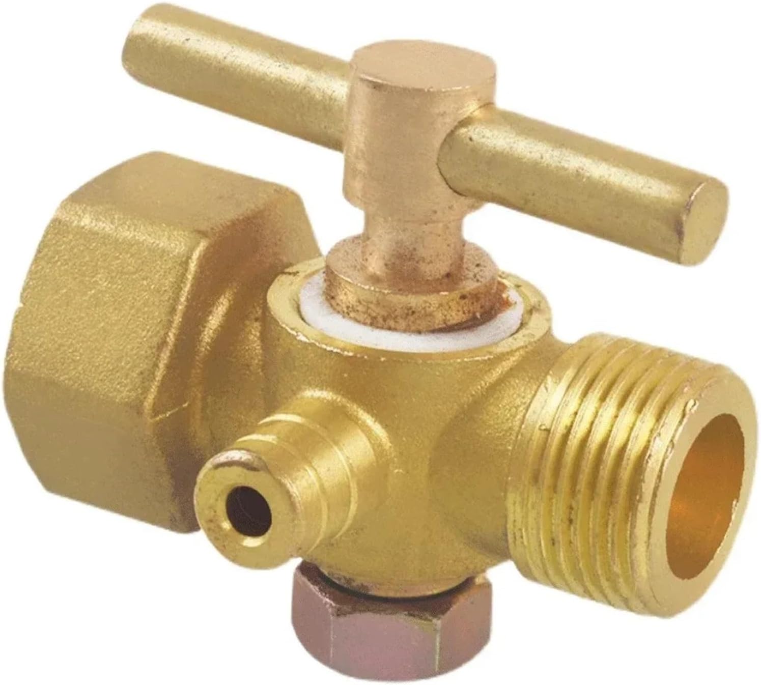 Brass Barb Hose Connector, Brass Tee Petcock Valve For Cooker Drainer With Handle 10mm Hose Barb F/M M14/M20x1.5mm(M14x1.5mm)
