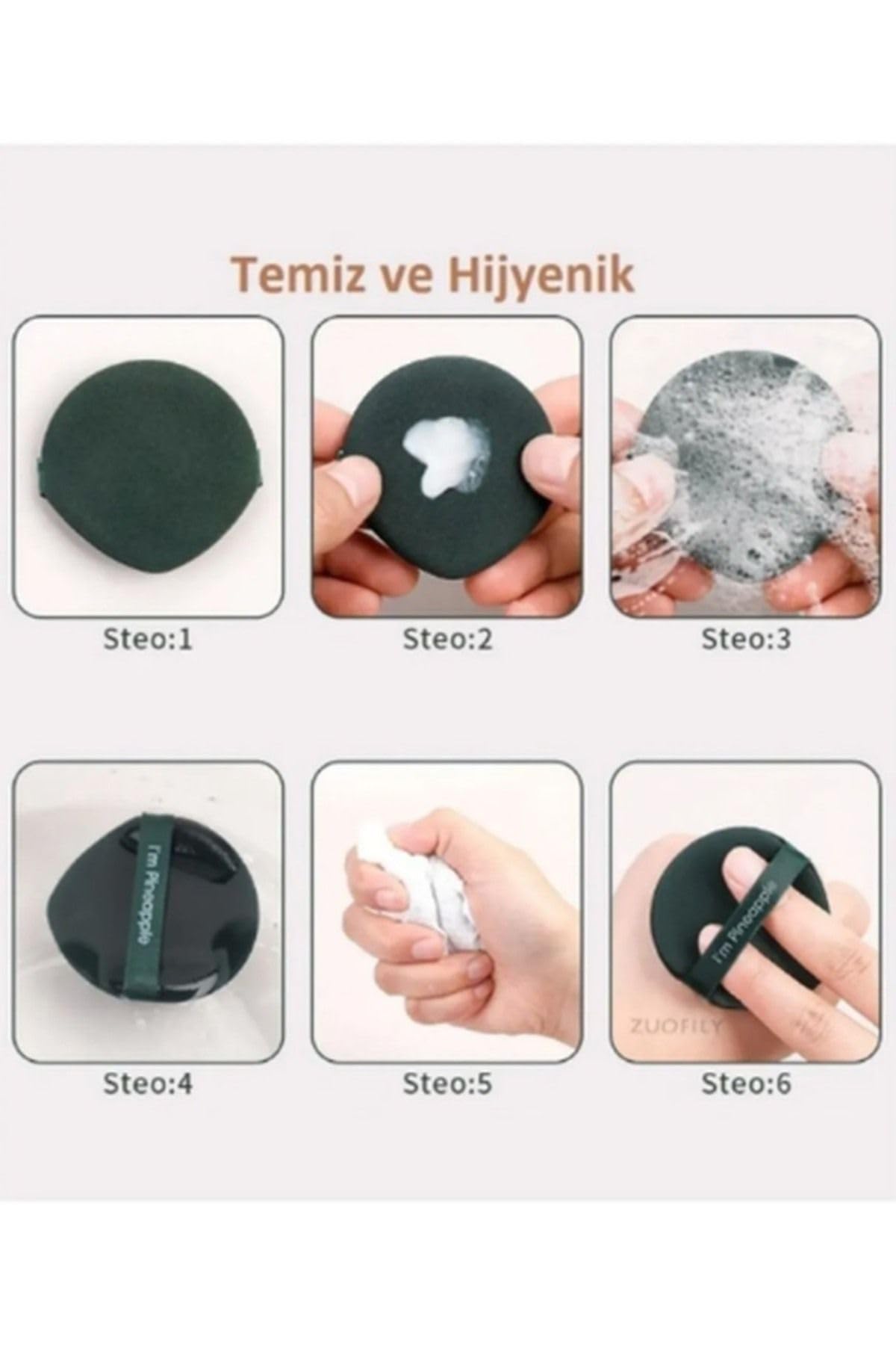 7 Adet Kutulu Kozmetik Puff Fondöten, Nemlendirici, Yüz Makyaj Sünger Seti MilkTea