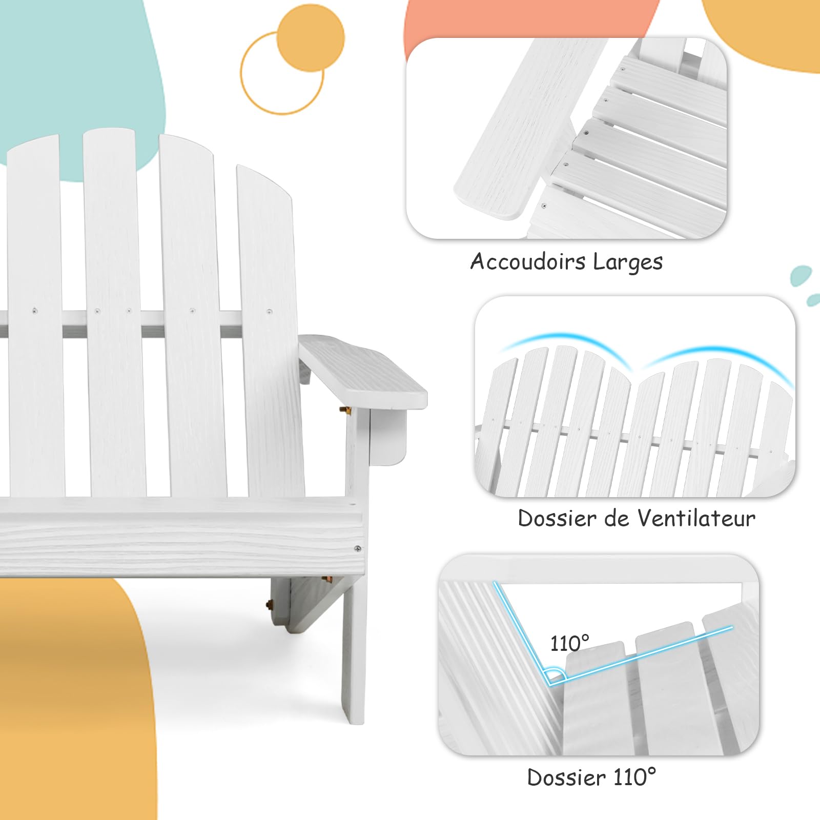 Chaise Adirondack de Jardin Enfant en HDPE avec Design Ergonomique 105°, Fauteuil de Jardin Extérieur avec Accoudoirs & Siège à Lattes, Marron | Leroy Merlin Chaise Adirondack de Jardin Enfant en HDPE avec Design Ergonomique 105°, Fauteuil de Jardin Extérieur avec Accoudoirs & Siège à Lattes, Marron | Leroy Merlin
