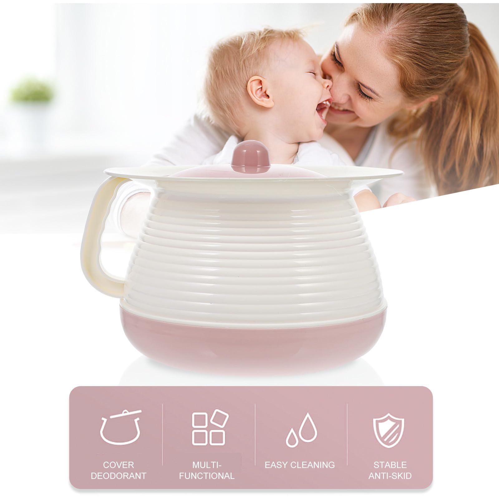 Orinal de viaje portátil para personas mayores y niños, fácil de limpiar, plástico duradero, ideal para uso doméstico y exterior, conveniente solución nocturna, diseño a prueba de fugas