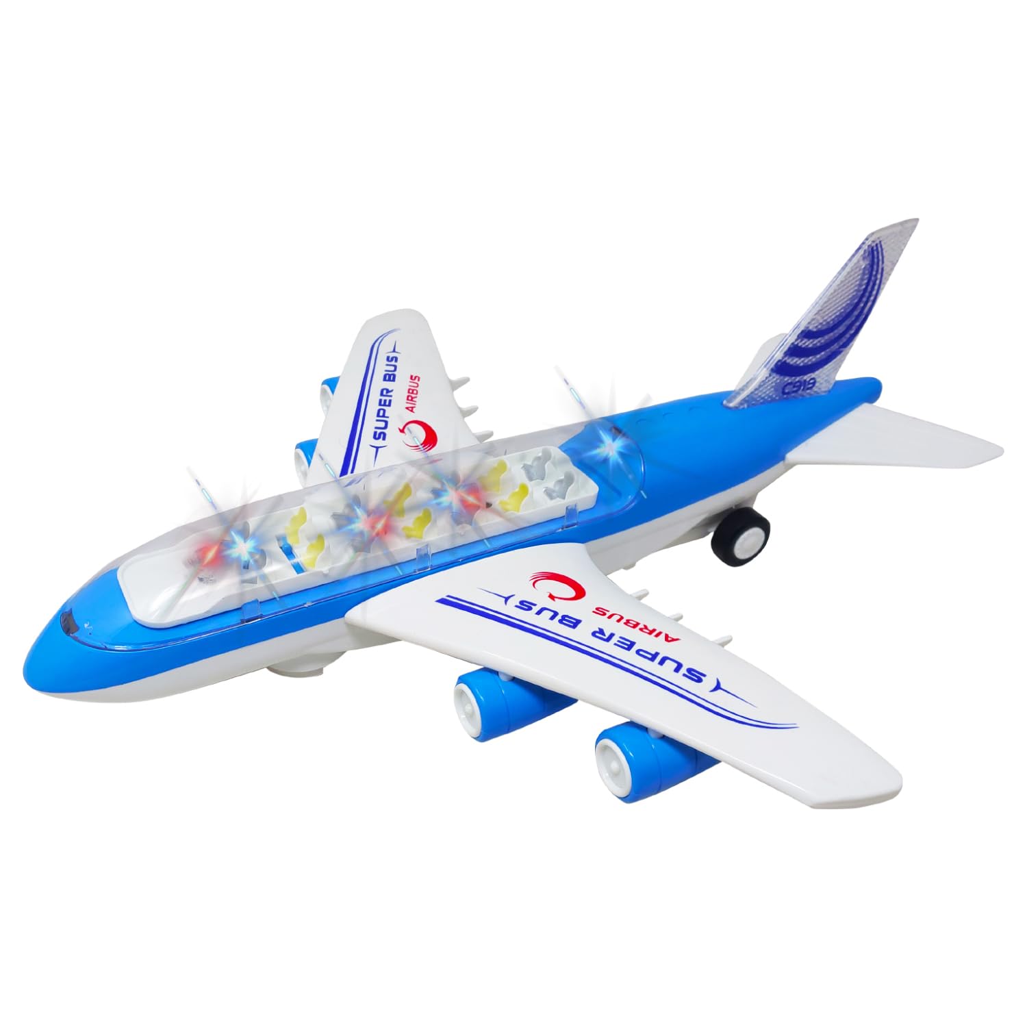 Parteet Air Plane Bus Toy Lights & Sound Boys/Girls, Battery Operated Plane With Universal Wheel (DoesnT Fly) - 3 Years And Up, Blue (B0CWPBL4Q4) Amazon Price History, Amazon Price Tracker