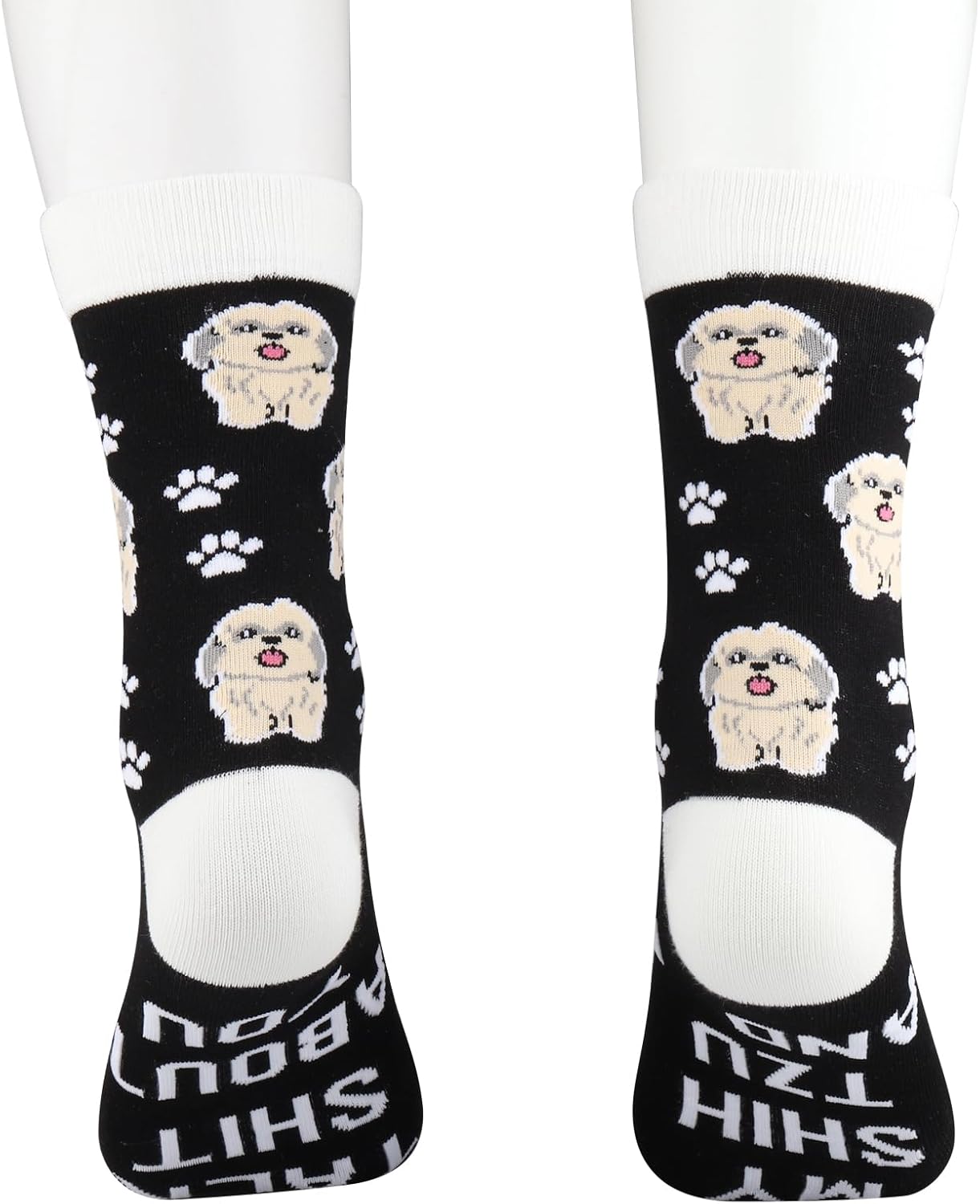 CENWA 1 Pair Shih Tzu Dog Socks My Shih Tzu And I Talk Shit About You Socks Gift for Dog Lover (US, Alpha, Medium, Regular, Regular, Shih Tzu Dog) - Image 5