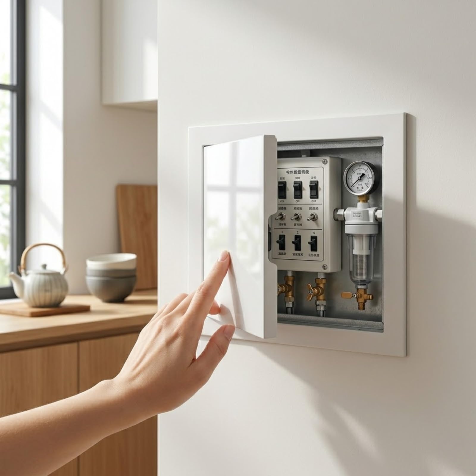 Yqyhnb White Aluminium Access Panel 300X300mm, Flush Fit Inspection Hatch For Drywall, Wall And Ceiling, Push-To-Open Maintenance Door, Paintable Concealed Service Hatch(,16X24in)
