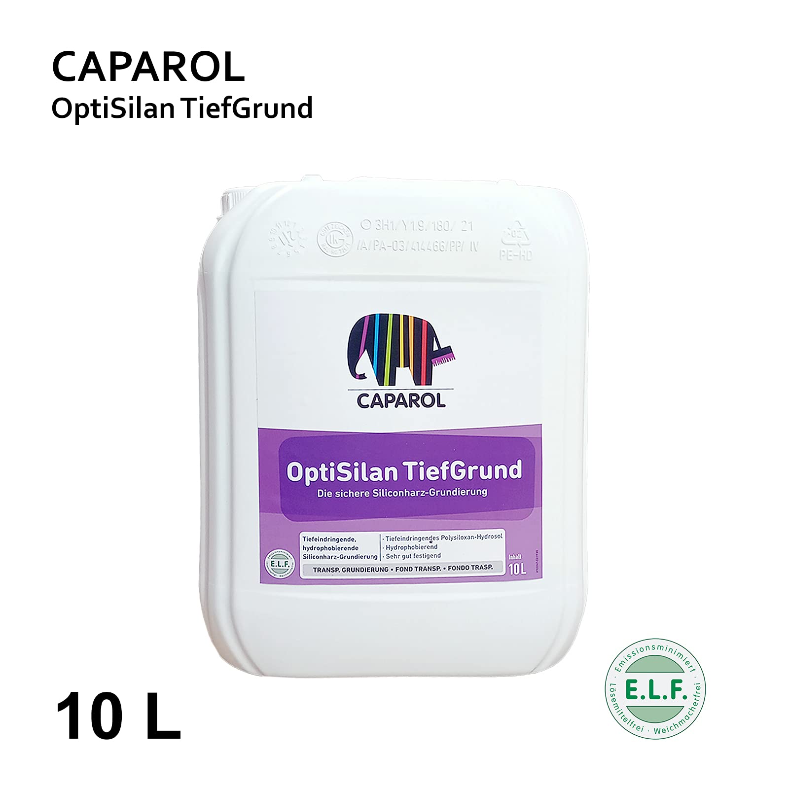 CAPAROL OptiSilan TiefGrund I Siliconharzgrundierung für innen und außen I Tief eindringend I Hydrophobierung I Putz I Mauerwerk I Beton I Gipskarton I 10L