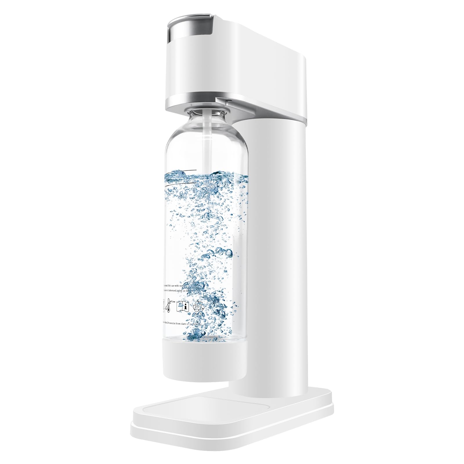 Aerador de Soda con Botella de 1 Litro - Crea Bebidas con Gas en Casa Fácilmente, Blanco