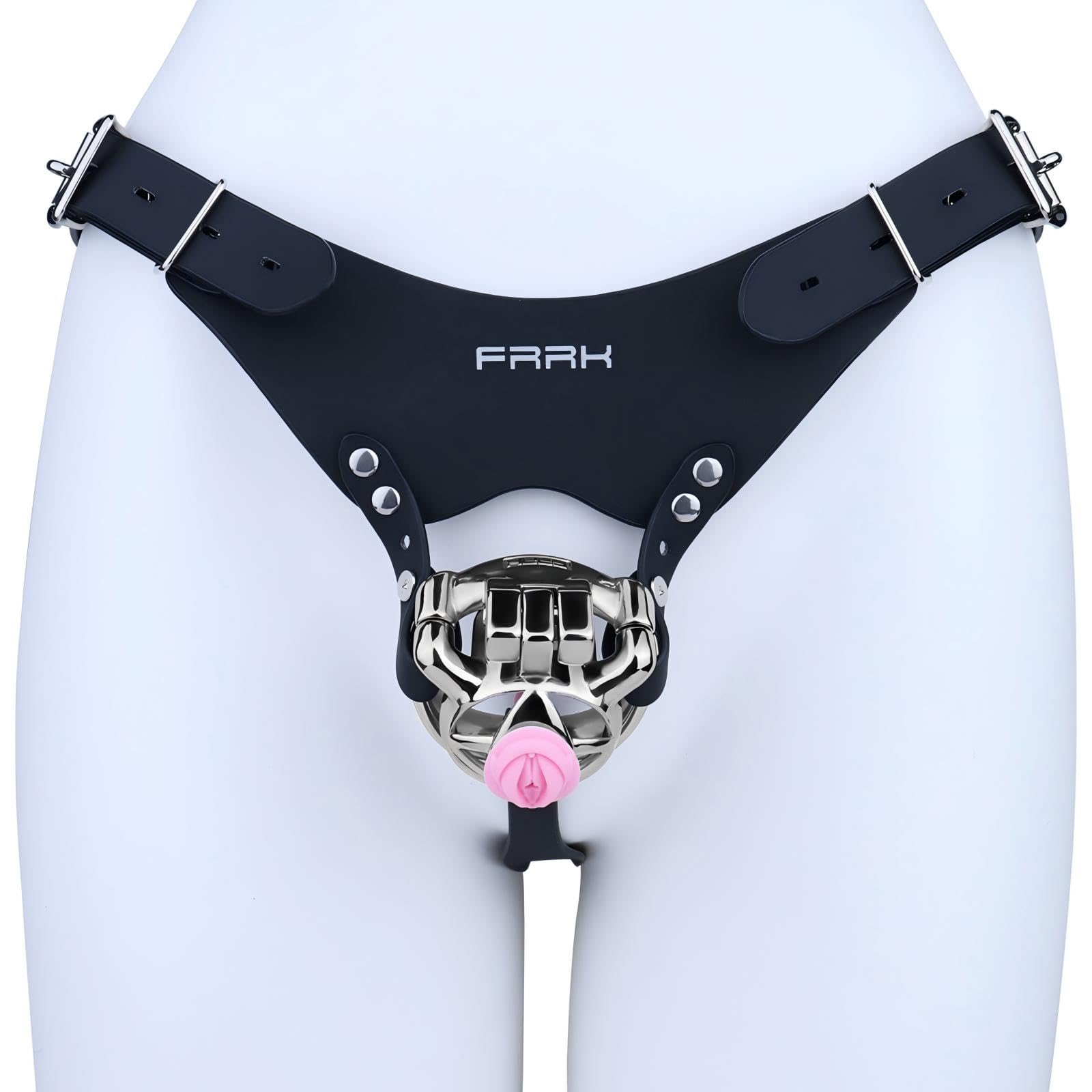 Cage de Chasteté Pénis en Acier Inoxydable Chastity Cage Man avec Serrure Dissimulée et Cathéter en Silicone Sex Toýs Homme Cage Chastetée et Ceinture de Chasteté pour Bondage le Pénis (Black)