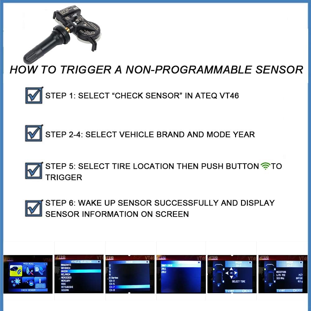 cciyu Fits for 200 2016-2018 for Dodge Durango 2015-2017 for Jeep Renegade Original Equipment Programmed Tire Pressure Monitoring System Sensor TPMS 433MHz 68313387AB 4pcs