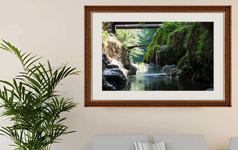 JVERF - JZZG26885 Romania Waterfalls Rivers Cascade Bigar Crag Moss| Self-Adhesive Painting | Frameless