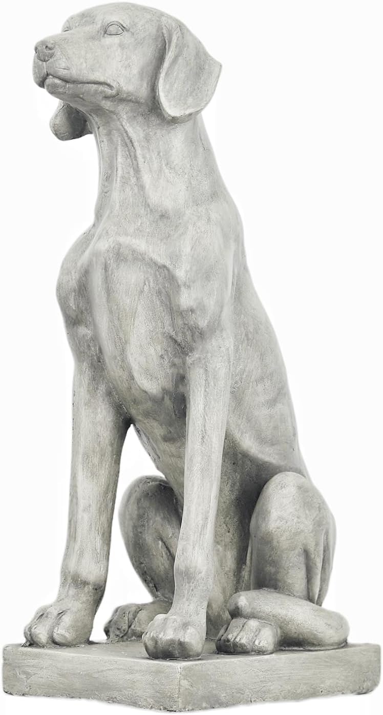 Dog Statue 28''H Large Labrador Retriever Statues MGO Sitting Guardian Labrador Statue Sculpture Outdoor Garden Dog Statues for Patio Backyard Yard Lawn Home Decor, Grey