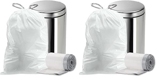 Miniatura 7 de Plasticplace Bolsas de basura de 18 galones  2.0 mil  Revestimientos blancos para botes de basura con cordón  25.5 x 28 pulgadas (80 unidades)