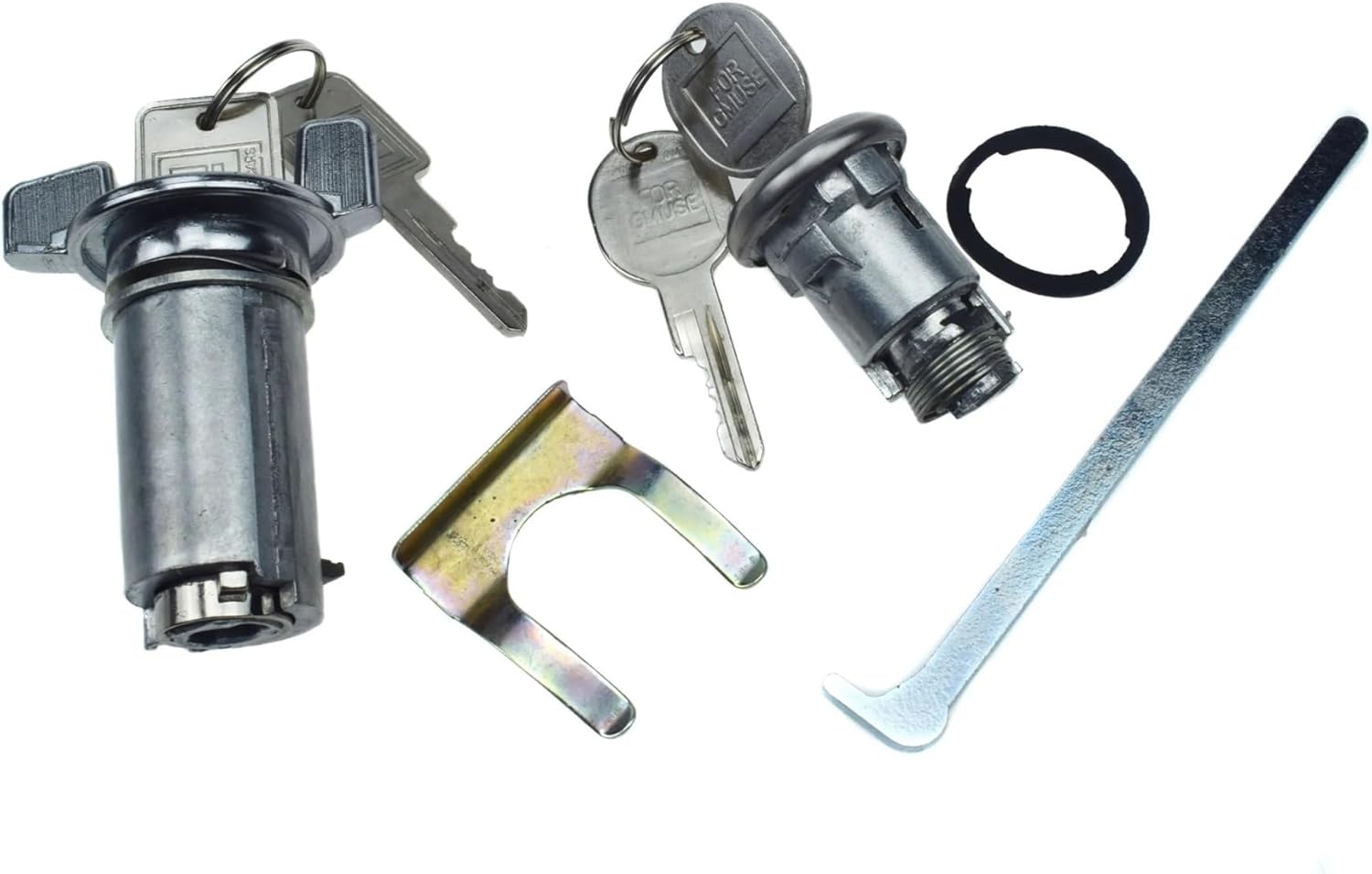 Ignition Switch Ignition & Door & Trunk Lock Cylinder Keys Fit for Chevy Fit for Buick Fit for Cadillac Ignition Lock Cylinder kit(Trunk Lock)
