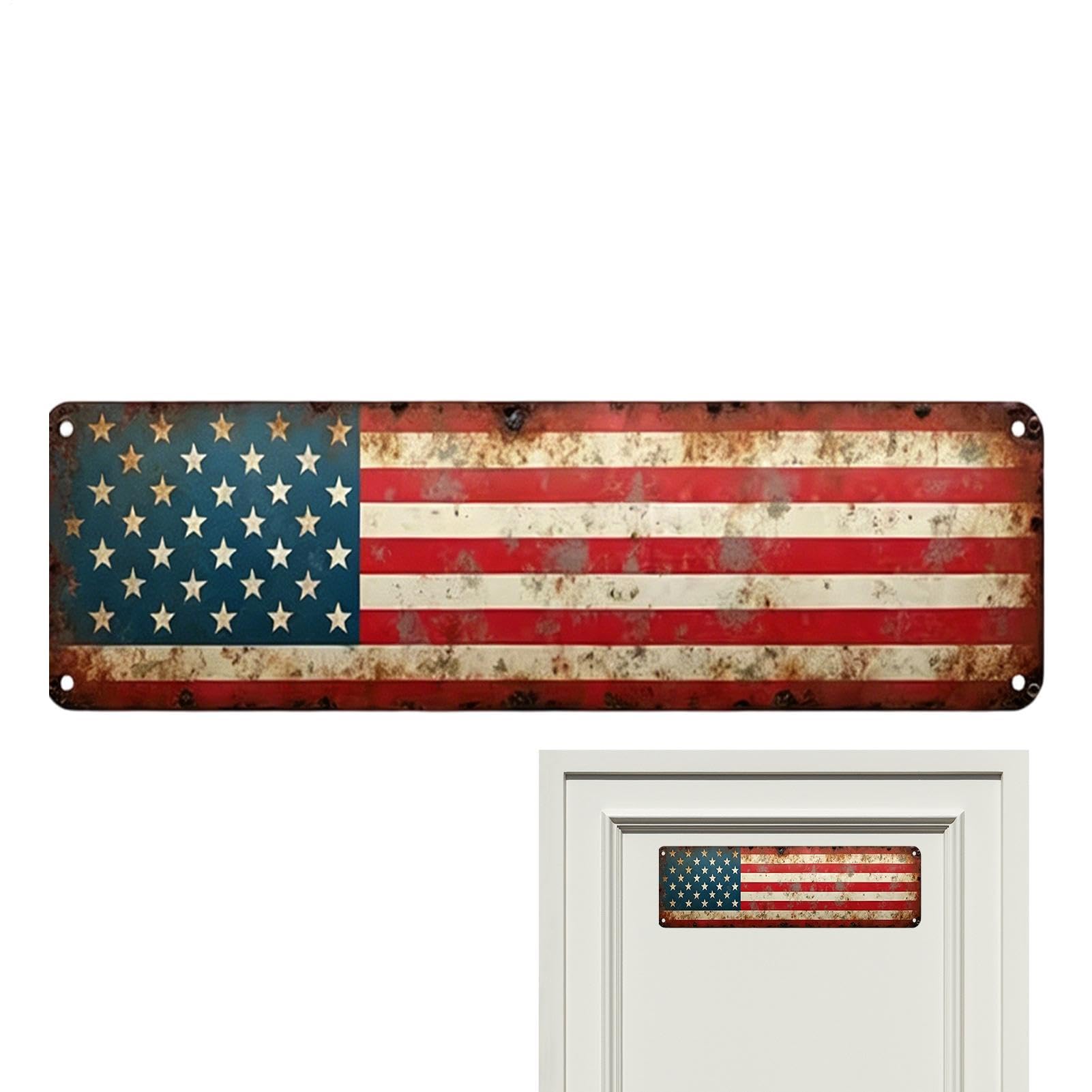 Placa de metal vintage de EE. UU. de 40x9,9 cm para decoración de jardín y salón