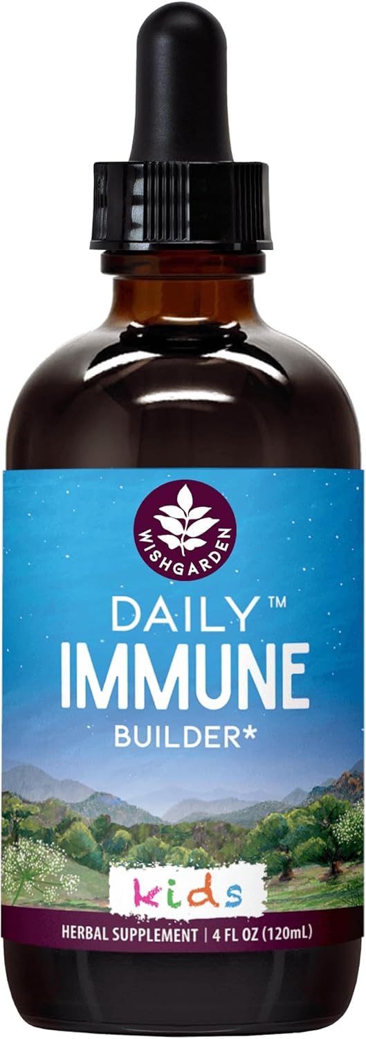 WishGarden Herbs Daily Immune for Kids – Daily Immune Support Formula for Children, Herbal Immune Defense & Immune System Booster with Black Elderberry & Echinacea, Kids Immune Support Supplement, 4oz