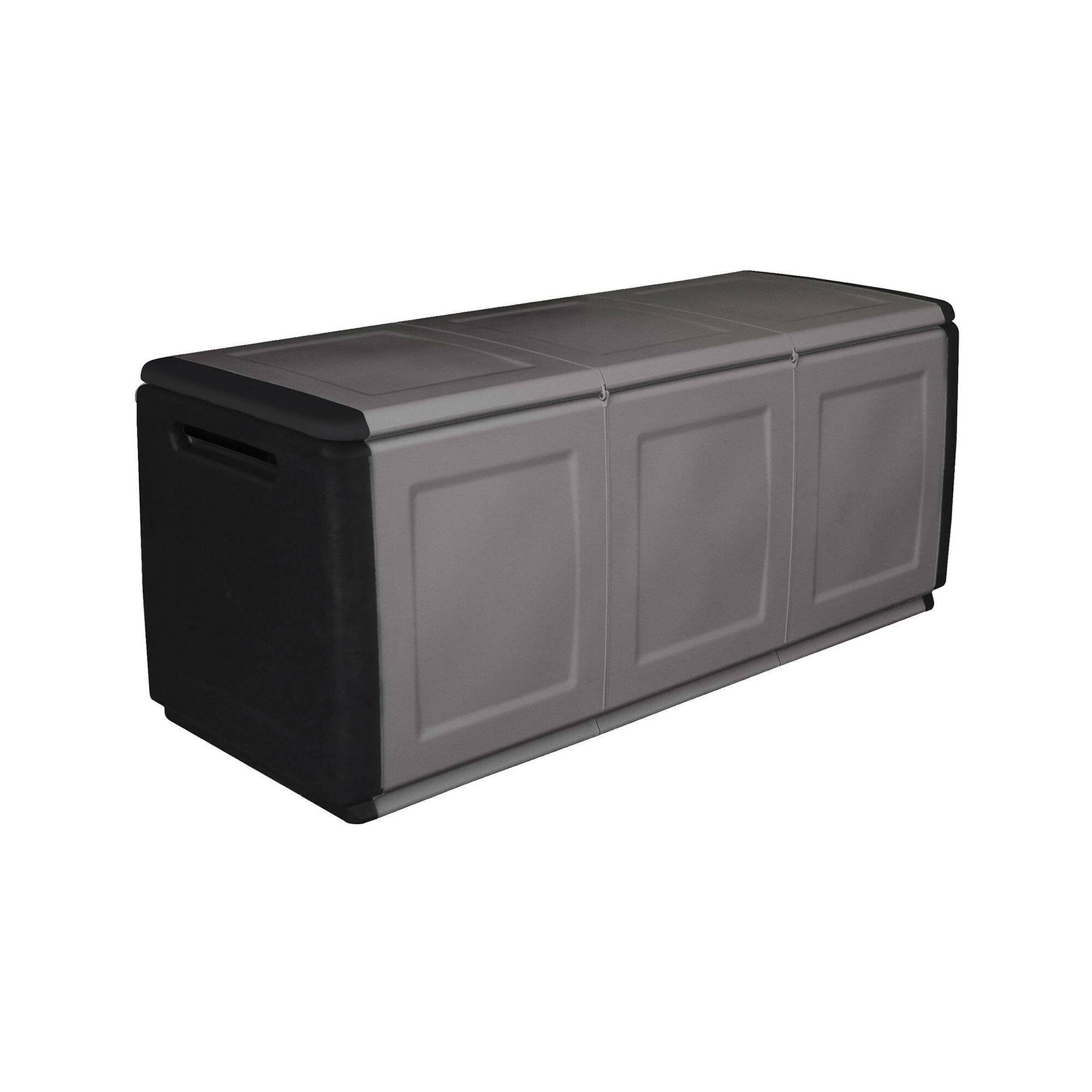 Dmora Baúl Zele, Cómoda multiusos, Baúl de almacenamiento, Caja de almacenamiento, 100% Made in Italy, 138x53h57 cm, Gris claro y negro