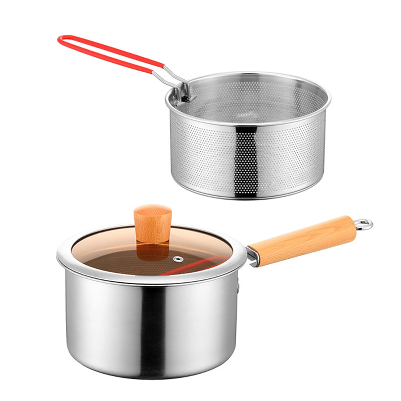 Tsophreniq Space Saving Profound Cooker with Food Grade 304 Rustless Easy Neat Filter Net Encompassed Oil Saving Dense Cooker