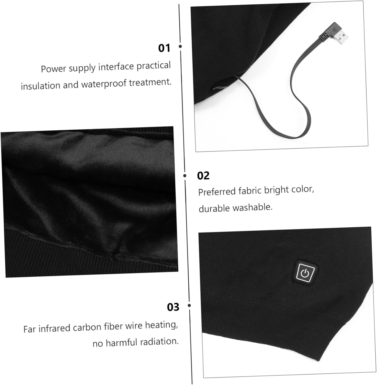 1pc Usb Charging Electric Heated Vest for Men Temperature Warmth Heating for Outdoor Activities and Cold Weather