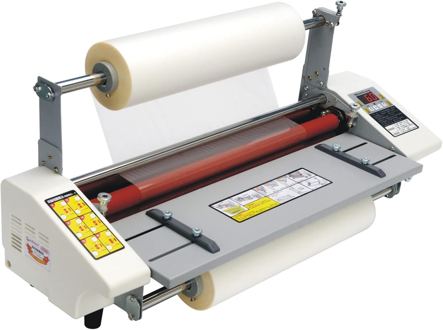 Plastificatrice 4 Rulli Caldo/Freddo, Plastificazione Singola/Doppia Faccia, Temperatura Regolabile 0-180°C, Display LCD, Formato A2+, velocità Regolabile per Ufficio e Scuola