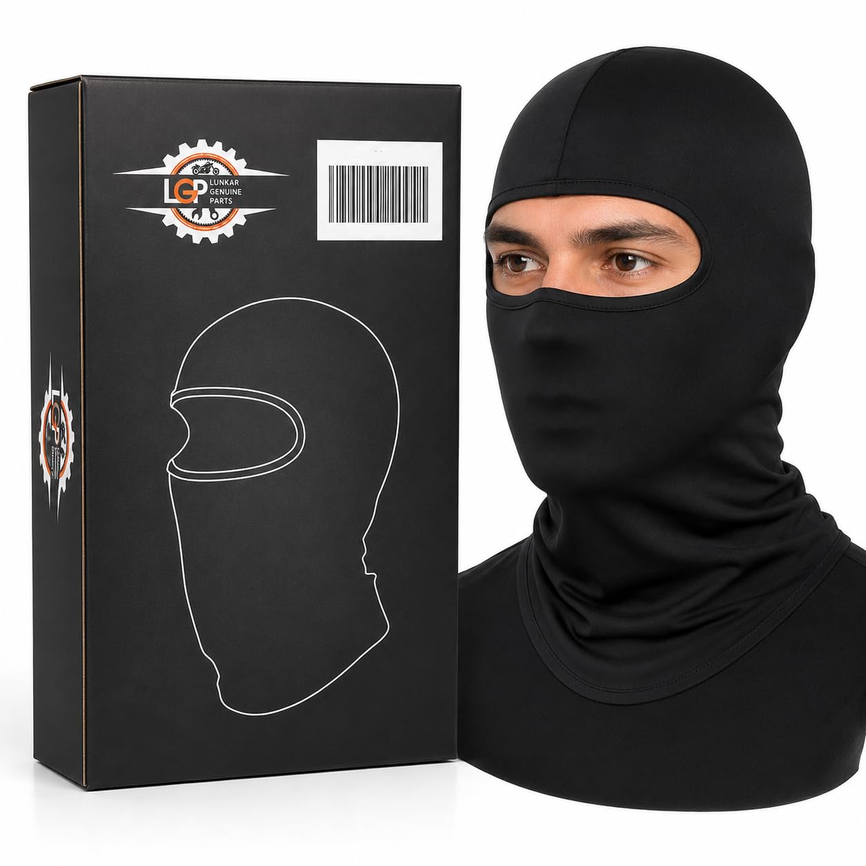 LGP Balaclava Face Mask 4 Way Stretch Quick Dry Sweat Absorbing Helmet Liner, Full Face Cover Protection Black-image-35