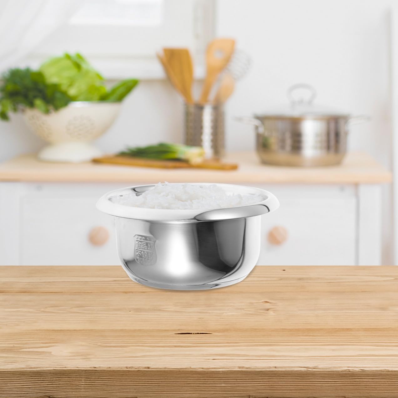 Doublure Pot Cuiseur Riz INOX pour Cuisson Uniforme Non Adhérente Accessoire Cuve Acier Inoxydable Multifonction pour Cuisson Riz Vapeur et Porridge | De Remplacement Pour Cuiseur De Riz Chauffage Uniforme Compatible Avec LéGumes Vapeur Et Porridge