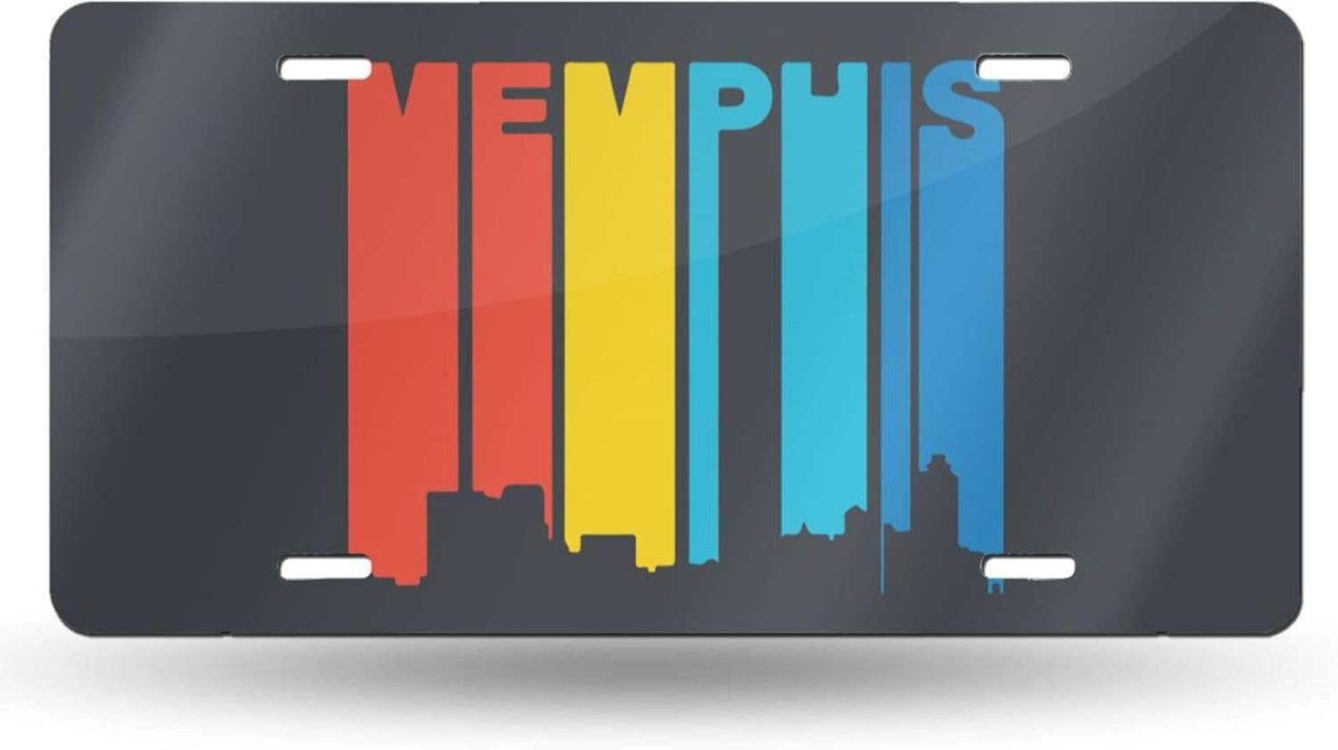 Cq76 Retro 1970's Style Memphis Tennessee Skyline Car License Plate Retro License