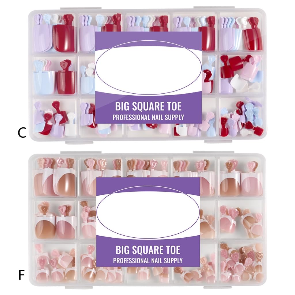160/128PC Press on Toenails Extensions NoResidue Easy Application Extended Length Nails Enhancers For Formal Event