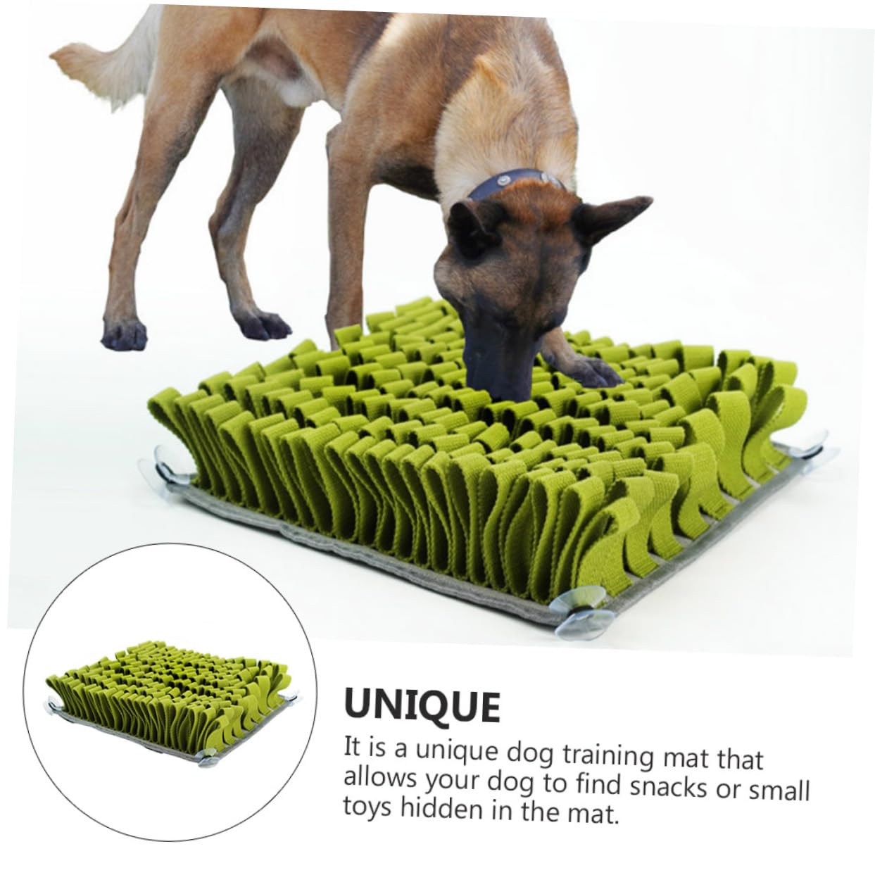 Tapis D’alimentation pour Chien Renifleur en Peluche Vert, 1 Pièce | Tapis de Fouille pour Animaux, Aide au Repas Lent L’entraînement, Format Couverture