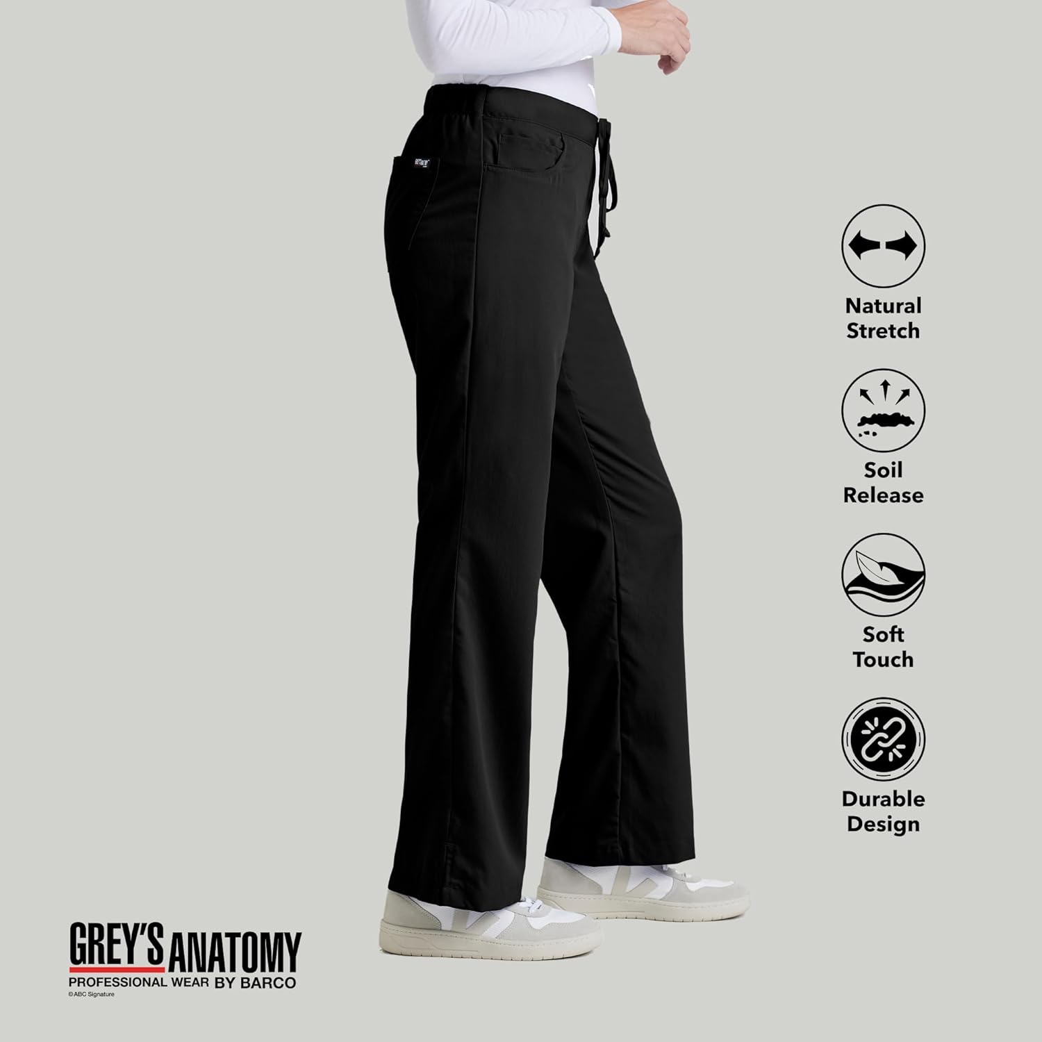 BARCO Grey's Anatomy Women's Riley Pant, Easy Care Medical Scrub Pant w/ 5 Pockets & Flared Leg - Image 5
