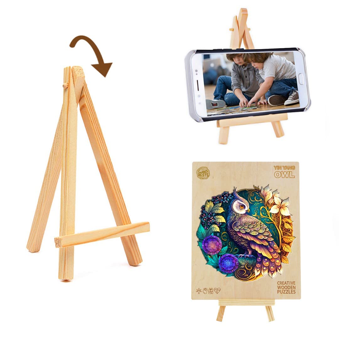 Holzpuzzle Für Erwachsene - Yin Yang Eule 100 Teile, Einzigartige Tierformen, Mit Holz-Geschenkbox