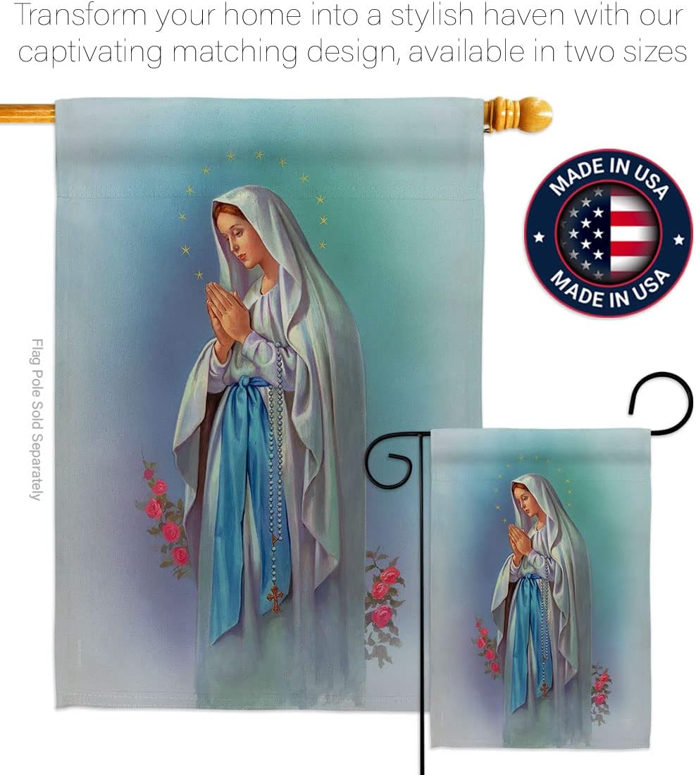 Breeze Decor - Our Lady of Grace Inspirational - Everyday Faith & Religious Impressions Decorative Vertical House Flag 28" x 40" Printed in USA