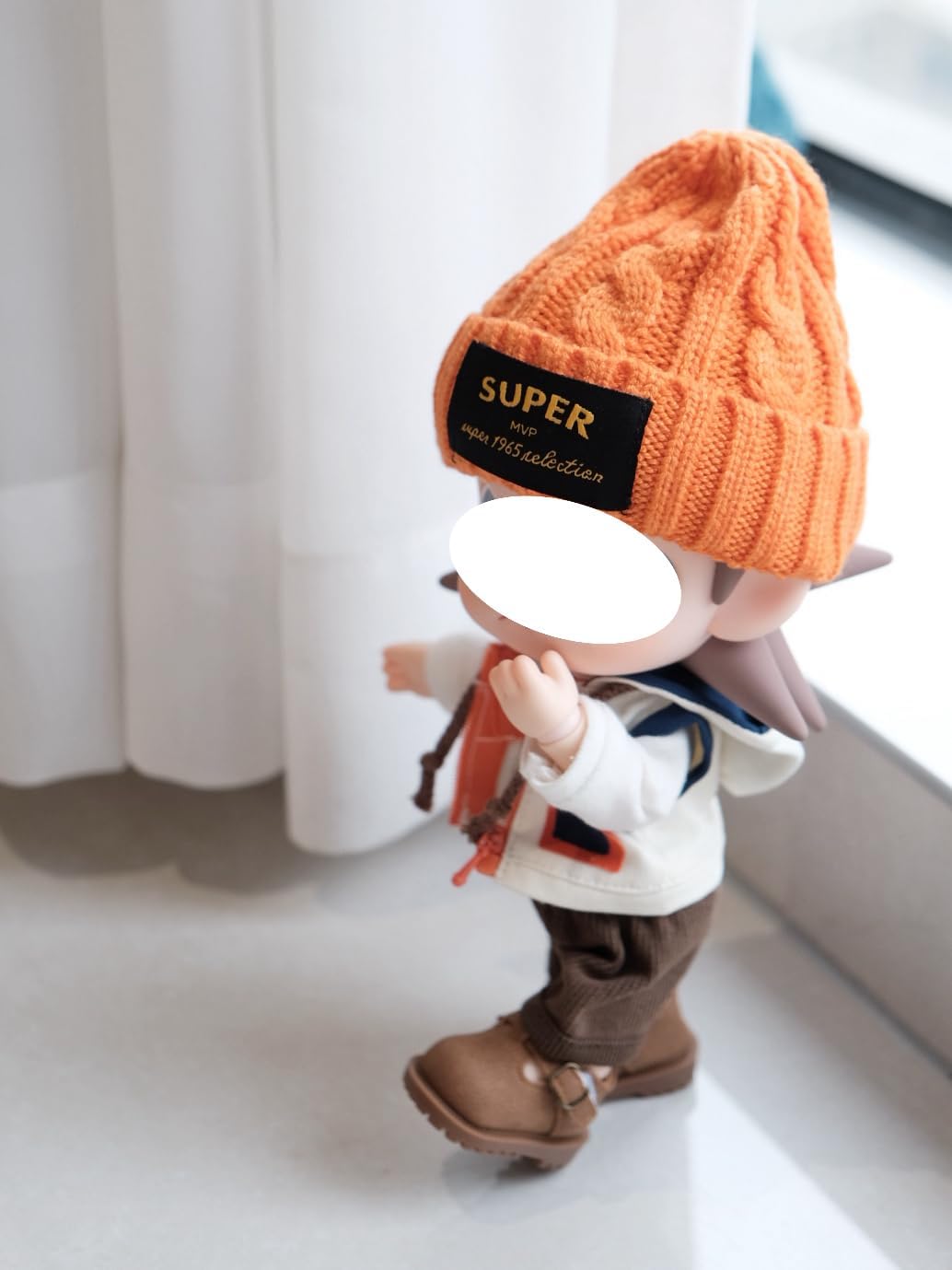 Clothes for 8 inch Zisiga Doll, 5 pcs Set 20cm Doll's Outfits Luxury Caps Shirt Vest Coat Pants Shoes Accessories High-end Stylish Adorable Dolls Clothes (No Doll) (Overalls Orange)