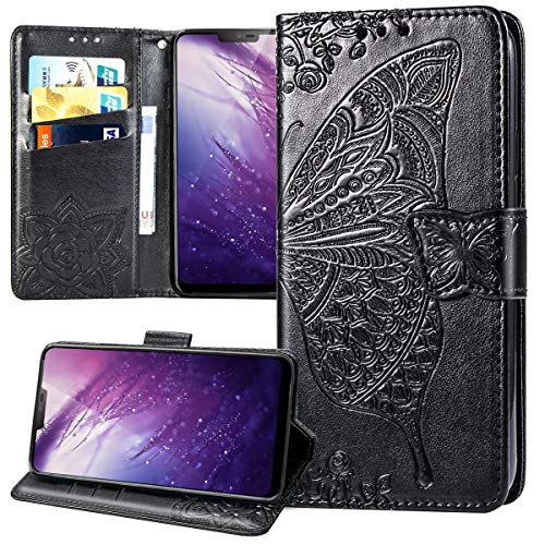 Cover LG G7 ThinQ Custodia,Goffratura Rosa Fiore