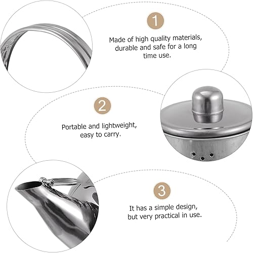 Miniatura 2 de HOMSFOU 1 tetera de acero inoxidable, infusores de té de acero inoxidable para té suelto, estufa de acero inoxidable, tetera de agua caliente,