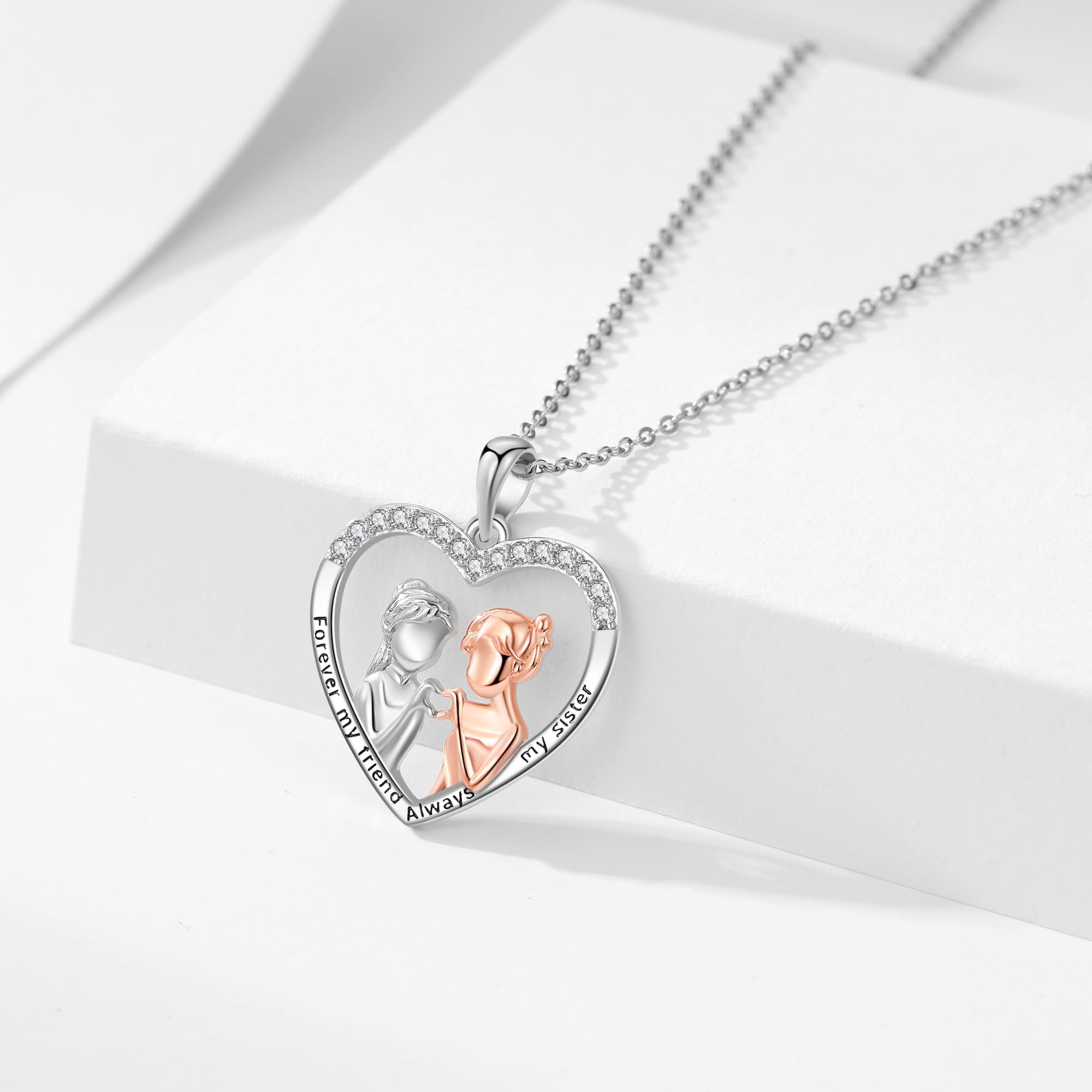 Schwester Schmuck Kette Schmuck Geschenke von Schwester Sterling Silber Schwester Halskette Schmuck Gifts for Friend Sister Female Women