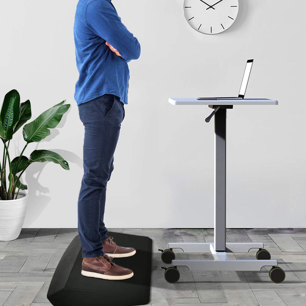 Anti Fatigue Floor Mat Pu kitchen Mat Decompression Standing Mat,Ideal For Standing Desks, Kitchens and Garages, It Can Reduce Fatigue on Feet, Knees and Back,Size35.2 X 22.7 X1.5 inches color :black