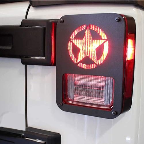 Miniatura 2 de Hooke Road JK Wrangler - Protector de luz trasera, cubierta de luz trasera de cinco estrellas para Wrangler JK y Wrangler Unlimited 2007-2018, par
