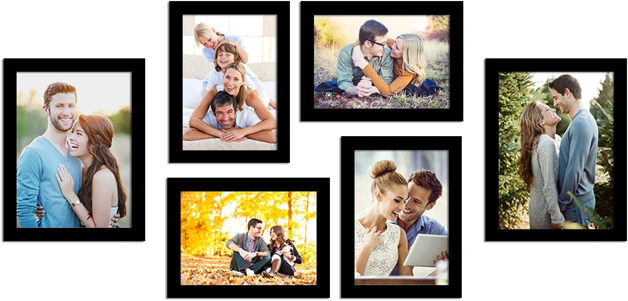 Art Street Photo Frame Wall Set Of 6 Black Rectangular Picture Frame For Home And Office Decoration Size -5X7,6X8 Inches Eco Series(Aspwteco23271),Medium Density Fibreboard;Synthetic Wood;Plexiglass
