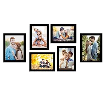 Art Street Photo Frame Wall Set of 6 Black Picture Frame For Home and Office Decoration Size -5x7, 6x8 Inches Eco Series (ASPWTECO23271)