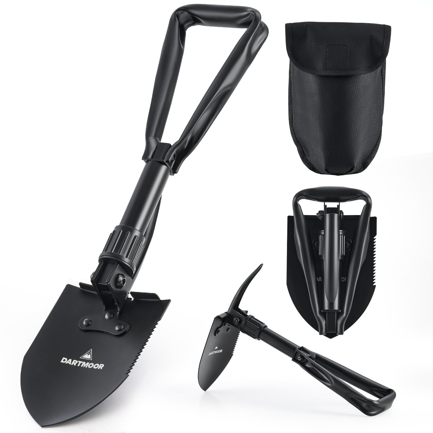 Dartmoor Klappspaten Multifunktional Klappschaufel Rostfrei Handschaufel Hacke aus Kohlenstoffstahl Tragbar Schaufeln & Spaten Schneeschaufeln für Garten Outdoor Camping Survival Trekking
