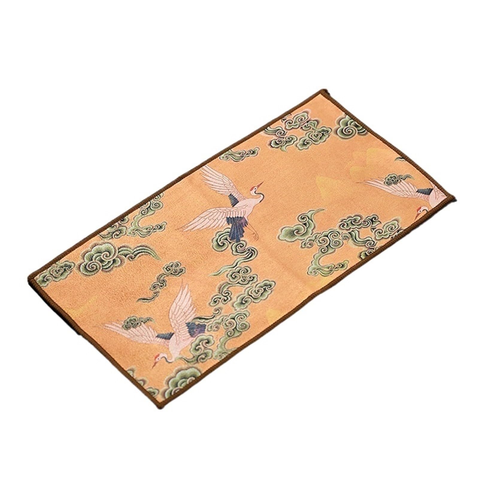LUYSGBXR Tea Towels Thickened Fleece Water Absorption Tea Towel Painted Cloth Special Table Clay Teapots Rag Napkins(Color 2)