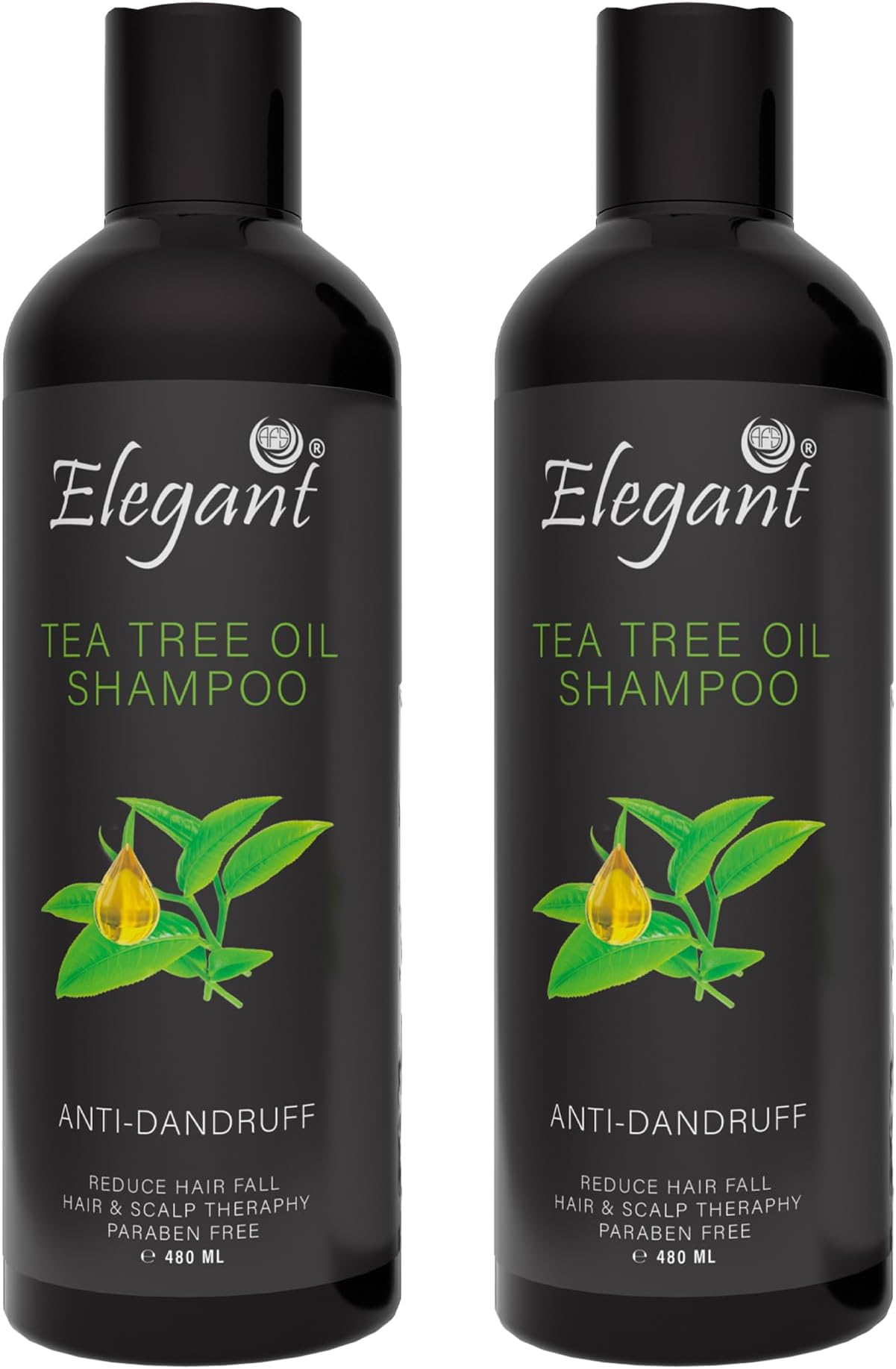 Elegant Tea Tree Oil Shampoo – 480ML – TWIN PACK (Pack of 2) | Deep Conditioning & Smooth Finish, Vitamin E & Paraben-Free for Daily Hair Moisturizing