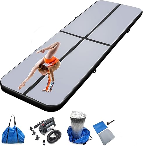 Miniatura 1 de Alfombrilla de aire para gimnasia de 10 pies, 13 pies, 16 pies, 20 pies, grosor de 4 pulgadas para uso domésticogimnasio, yoga, entrenamiento,