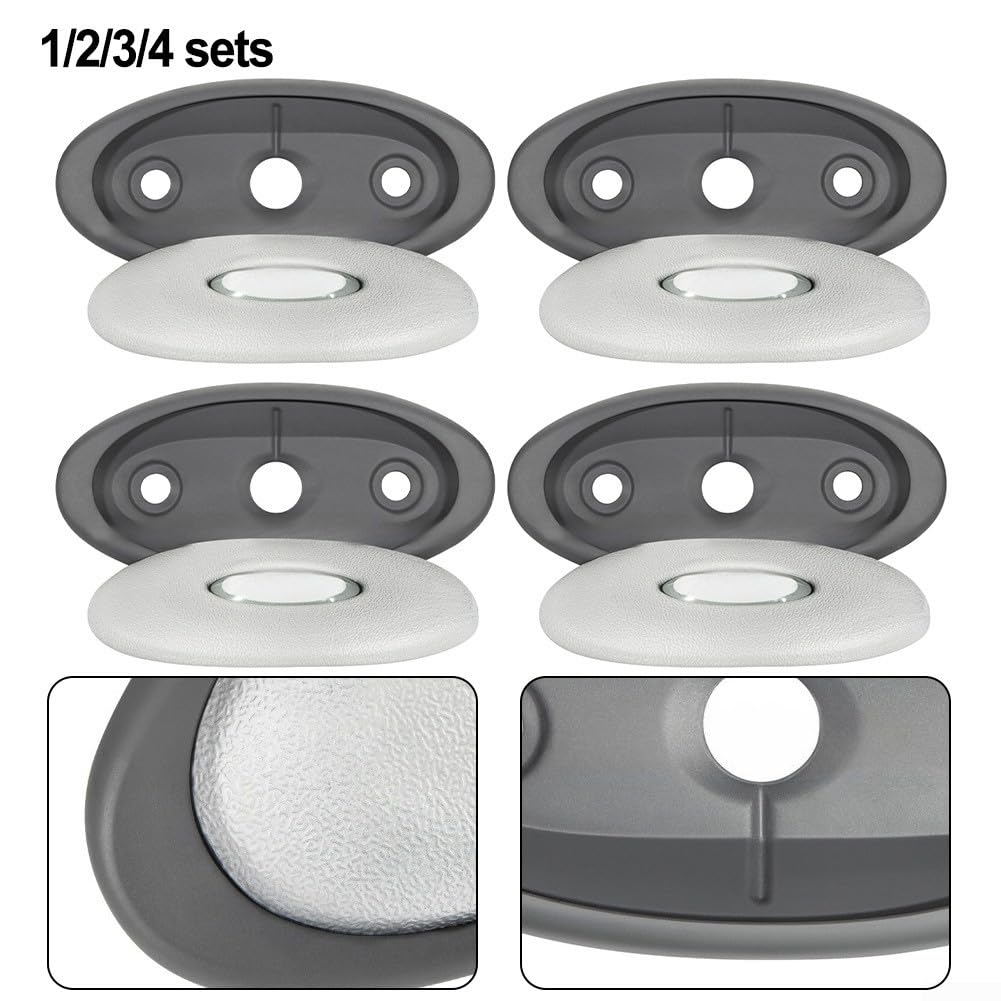 Lot de 2 coussins ovales 2472-826 avec support arrière pour jacuzzi série J-300 2007-2013, appuie-tête en polyuréthane texturé, gris clair avec support foncé, pour (2 pièces)