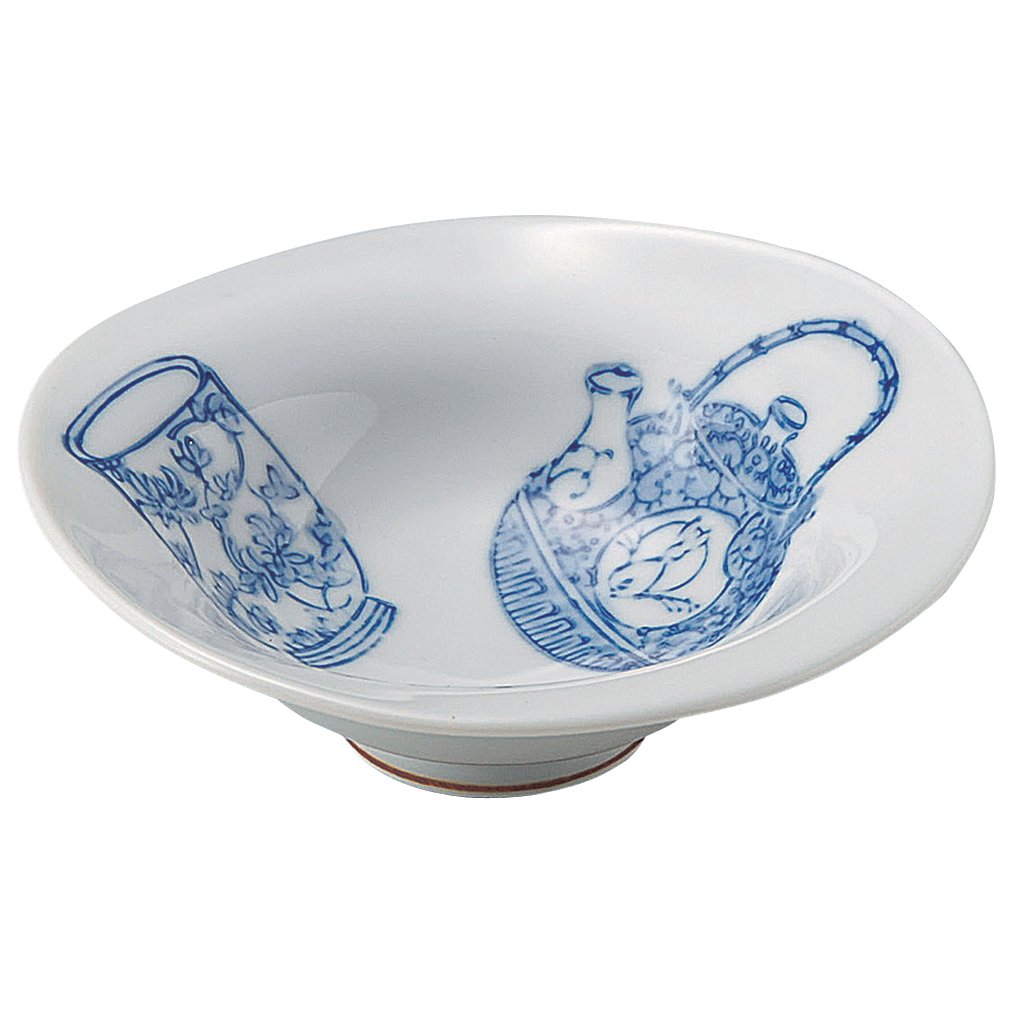 Amazon.co.jp: 山下工芸 染付土瓶絵なぶり向付 15.6×15.2×5.3cm