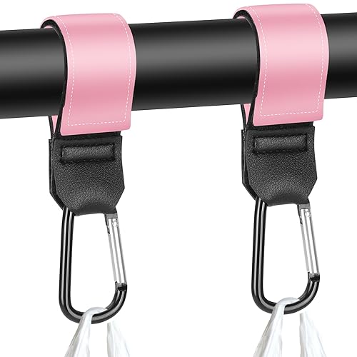 Miniatura 13 de Correas para cochecito, bolsas de pañales con ganchos para mamá, carrito de compras universal, billetera, mochila - 2 paquetes (calavera)