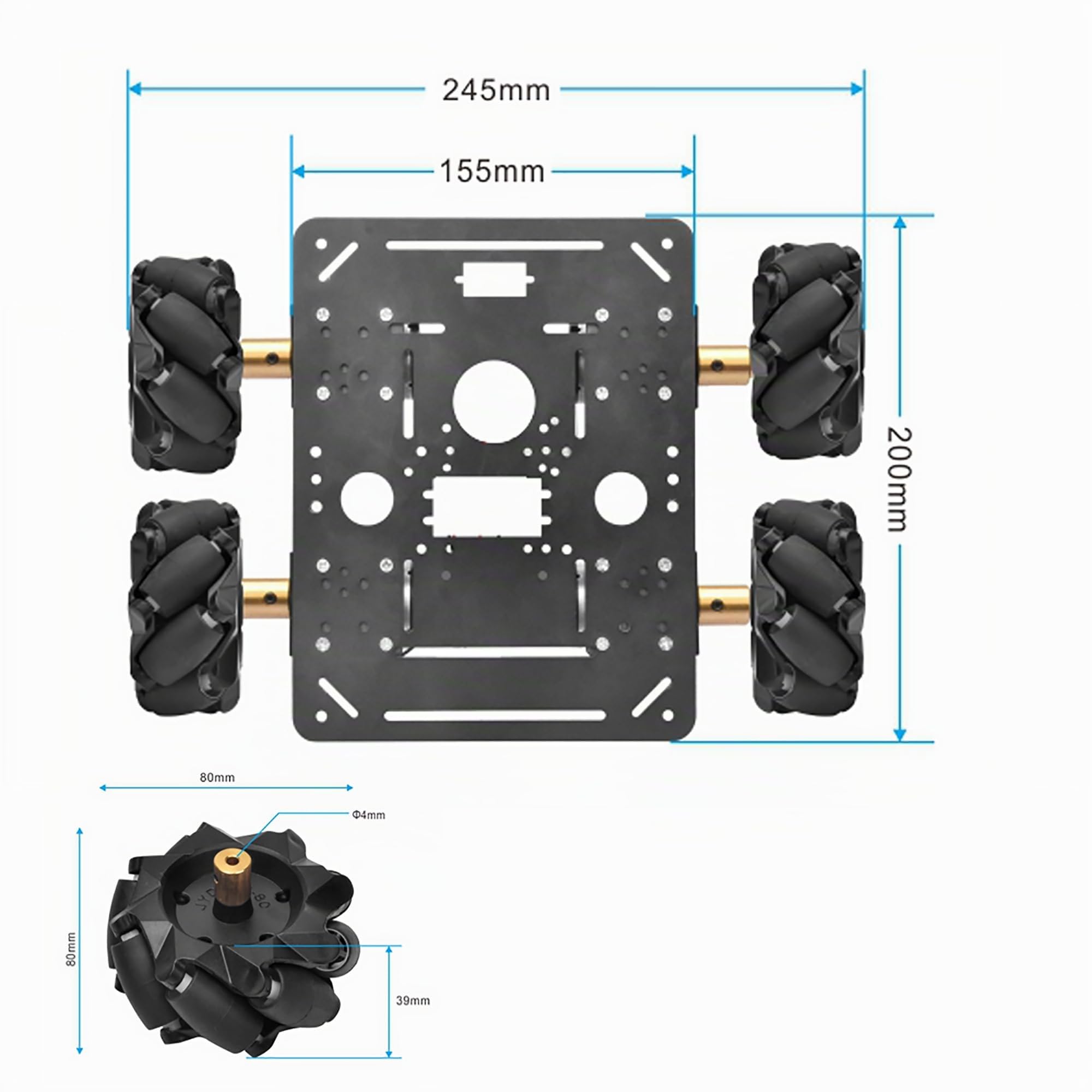 OSOYOO FlexiRover Robot Car Kit para Raspberry Pi - Compatible con Pi 2/3/4/5, 520 Motores con codificadores, ruedas Mecanum, servo soporte y sistema de batería de alta capacidad (no Raspberry Pi